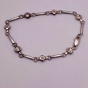 Sterling Silver diamond and crystal bracelet
